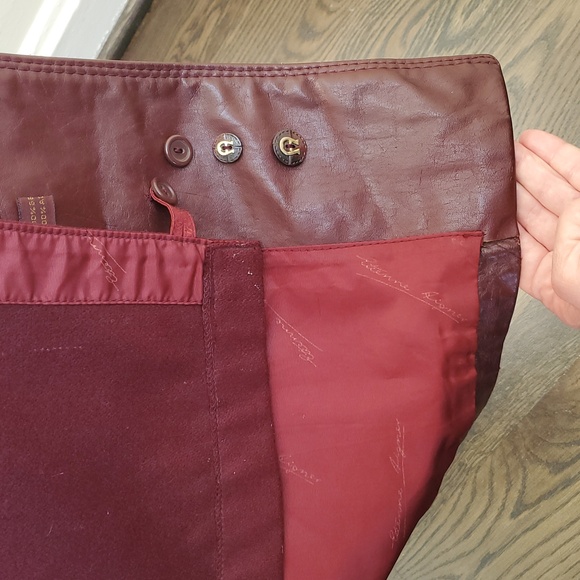 Etienne Aigner Vintage Leather Trench Coat In Burgandy/Oxblood [modern] Sz 8 - Picture 9 of 12